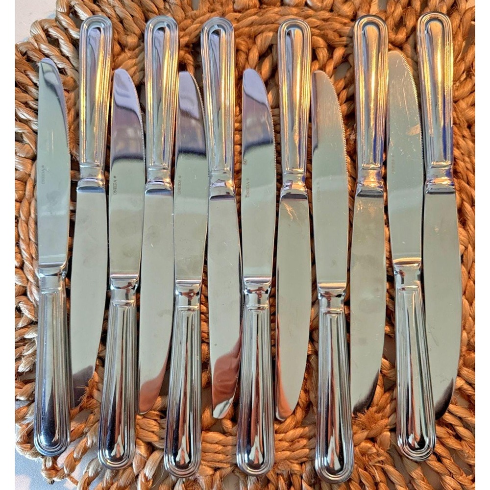 Oneida OMNIA Dinner Knives 18/10 Stainless‎ Gloss Double Outline 9 3/8" Lot 14